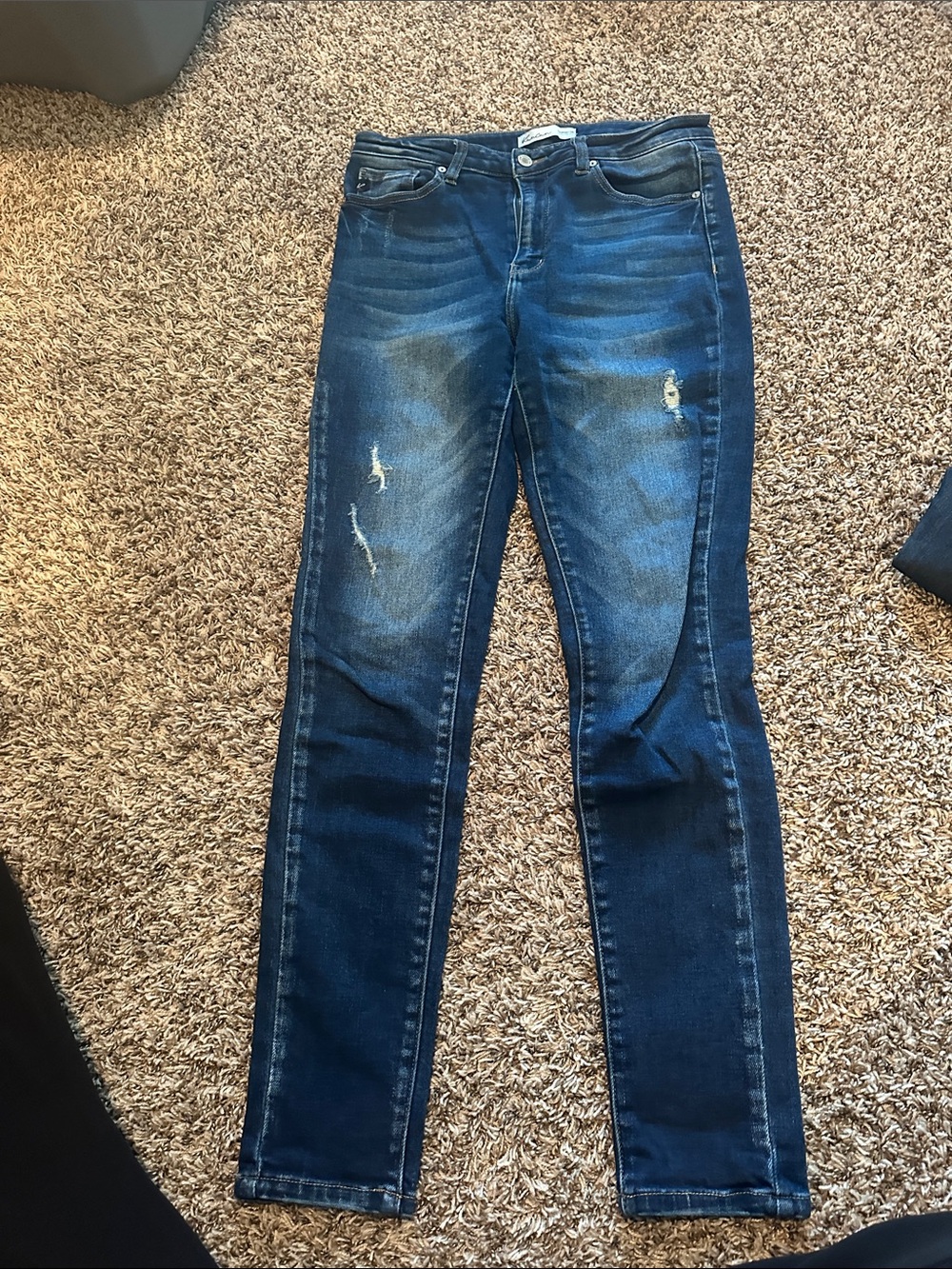KanCan Dark Blue Distressed Skinny Jeans - Women's